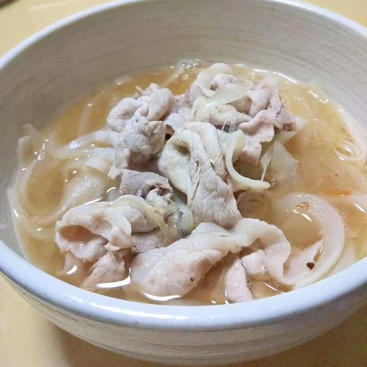 豚薄切り肉のにゅうめん